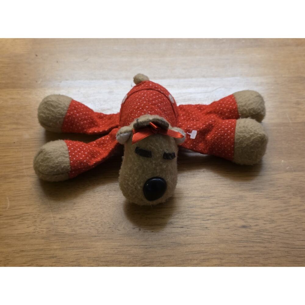 Vintage 1986 HALLMARK RHONDA THE REINDEER Floppy Christmas Holiday Plush Red Pjs